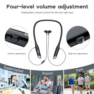 Great-Ears G60 Rechargeable Bluetooth Neckband Hearing Aids with 16 Digital Channels, Dual Listening Modes, and Type-C Fast Charging for Seniors