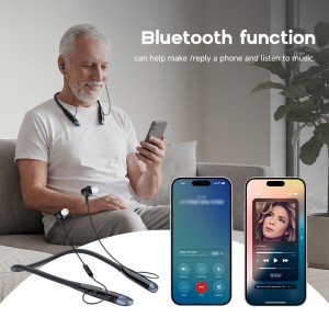Great-Ears G60 Rechargeable Bluetooth Neckband Hearing Aids with 16 Digital Channels, Dual Listening Modes, and Type-C Fast Charging for Seniors