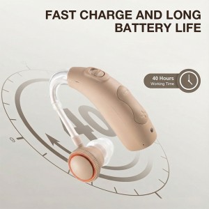 Great-Ears G75D digital rechargeable BTE Hearing Aids : Dual Listening Modes, 35-Hour Battery Life, Fast Type-C Charging